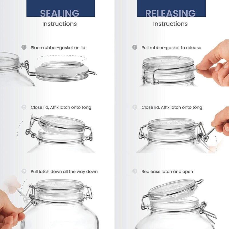 Bormioli Rocco 149240M02121197 Fido Glass Canning Jar Italian 67Â¾ oz-2 Liter (2 Pack), (Pack of 2), Clear - Image 3
